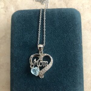 “Mom” diamond pendant and chain